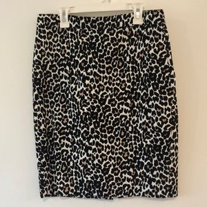 J. Crew Factory The Pencil Skirt Leopard Print Mini